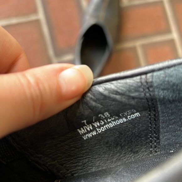 Born Leather Heeled Split Toe Clogs Black Size 7 - Picture 8 of 9